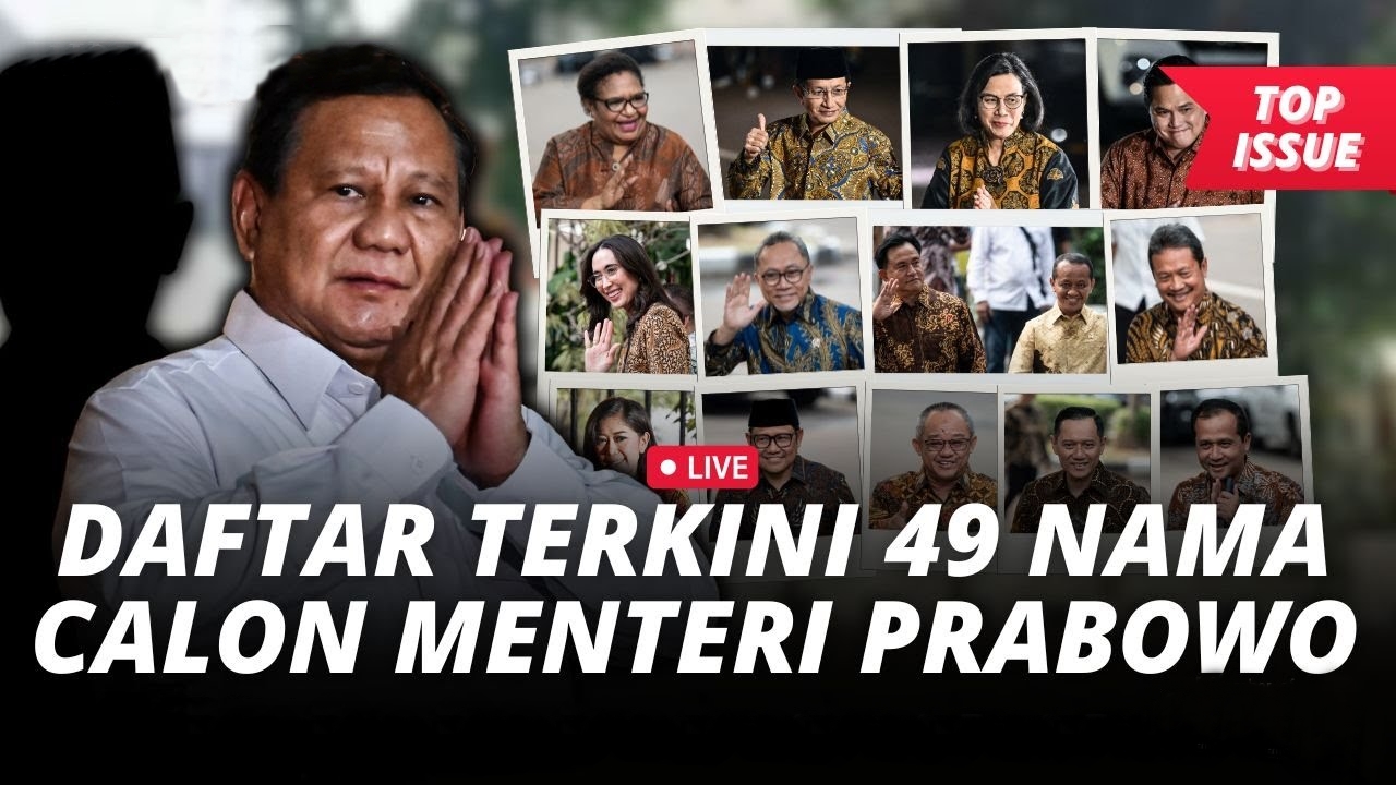 Daftar Nama Calon Menteri yang Dipanggil Prabowo